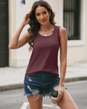 Namie Top Femme – Majica bez rukava s kvadratnim izrezom, širokog kroja i tkanine koja se ne gužva