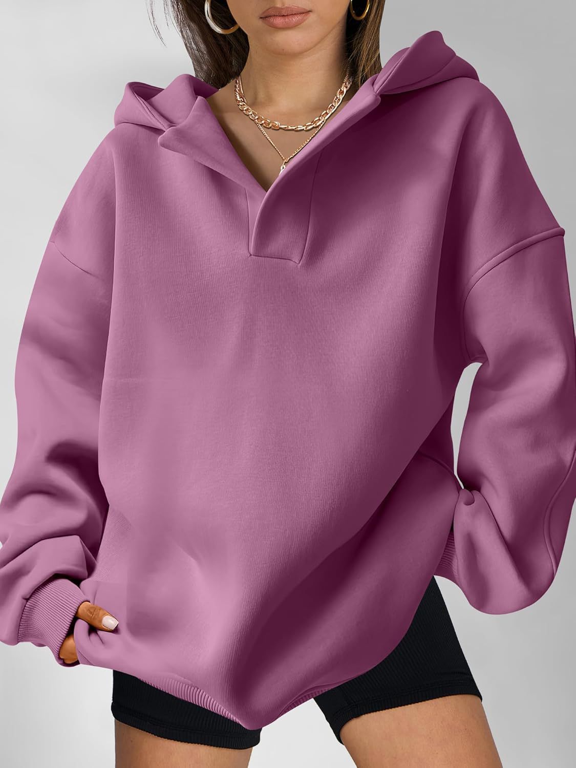 Nayeli Sweat Women – Loose Solid Comfortable Hoodie for a Casual Autumn/Winter Style
