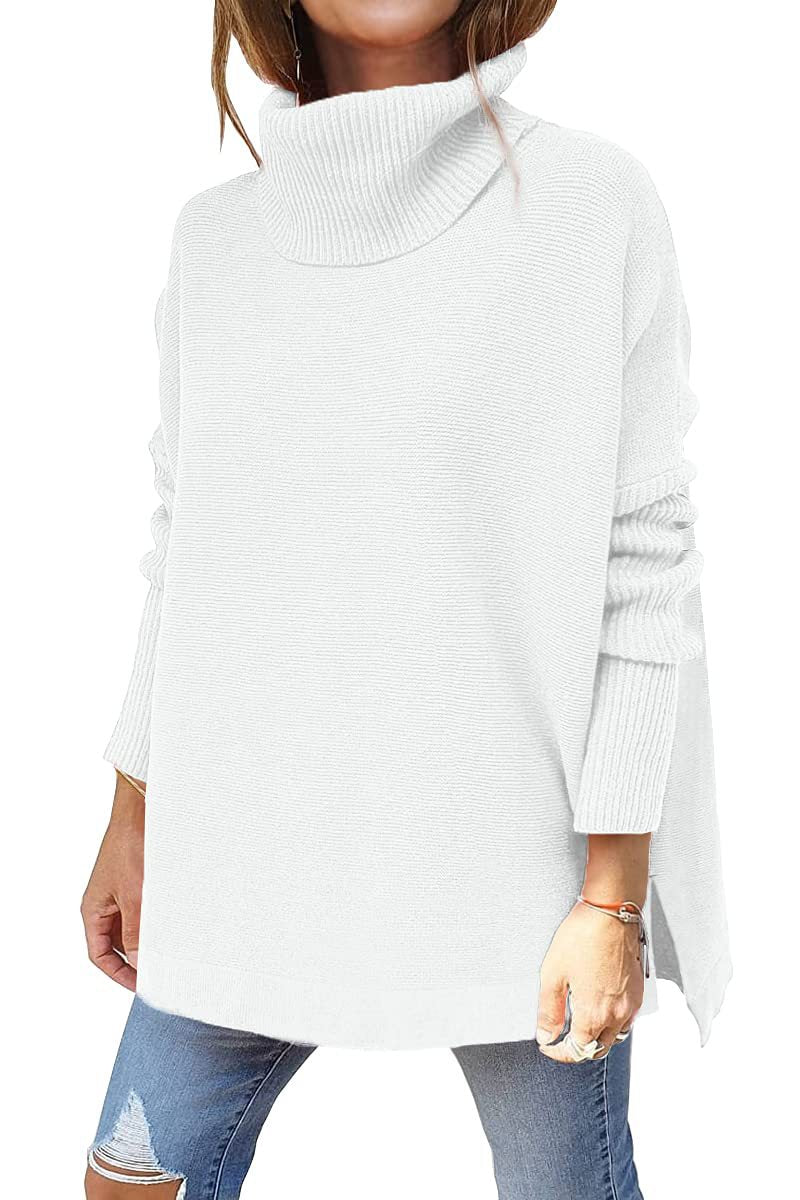 Gracie golf damski – ultramiękka dzianina oversize z wysokim kołnierzem i eleganckim stylem