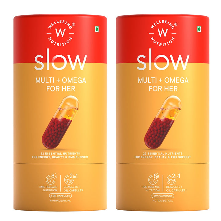 pack of 2 slow multivitamin and omega 3 capsules