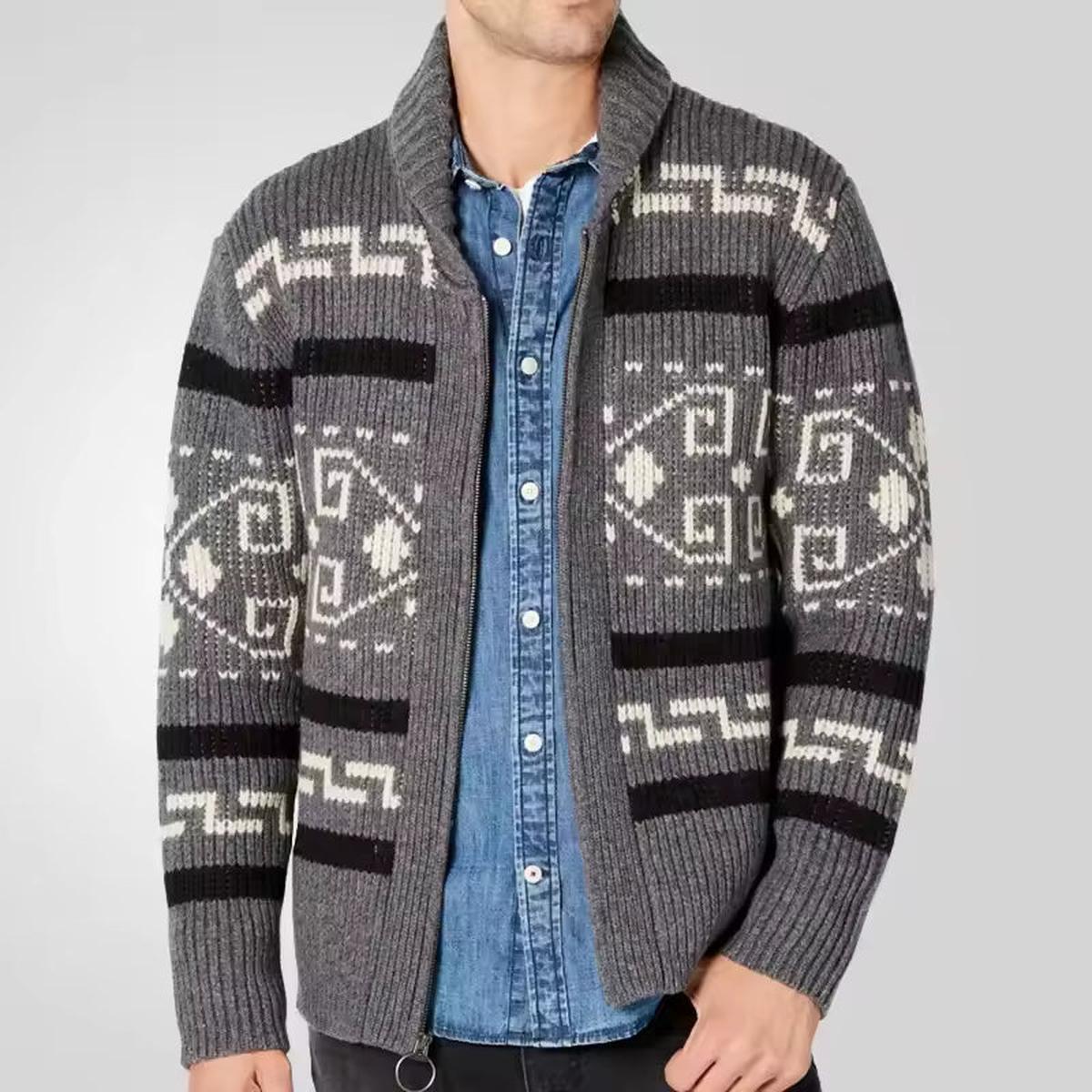 Ziam Herren-Strickweste mit Reißverschluss aus Wollmischung – warm, modern & alltagstauglich