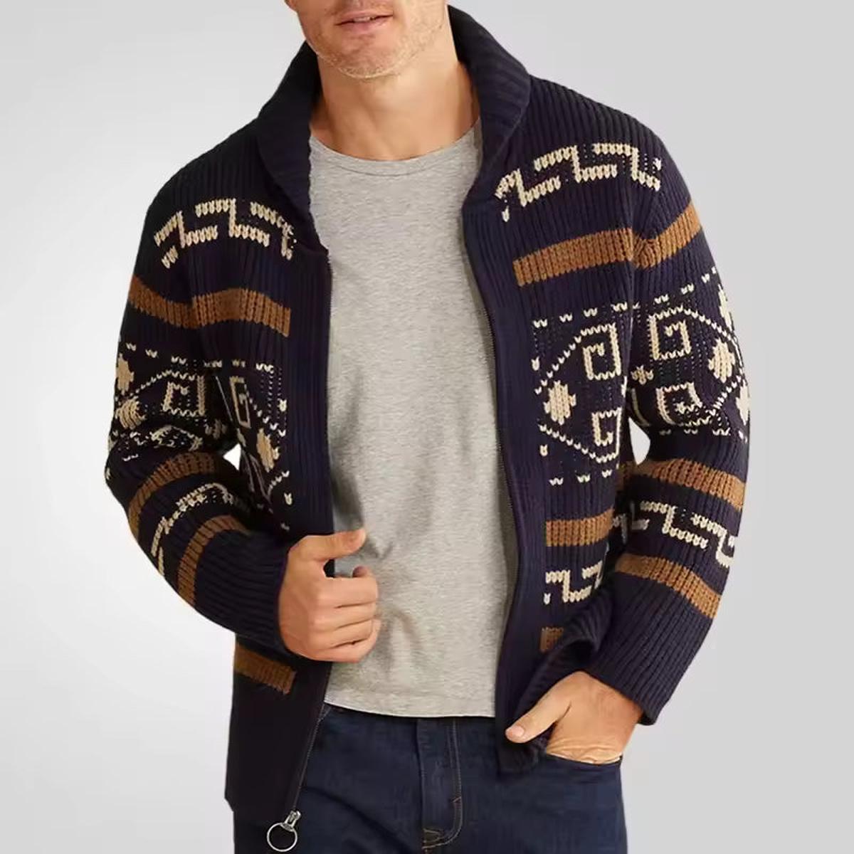 Ziam Herren-Strickweste mit Reißverschluss aus Wollmischung – warm, modern & alltagstauglich