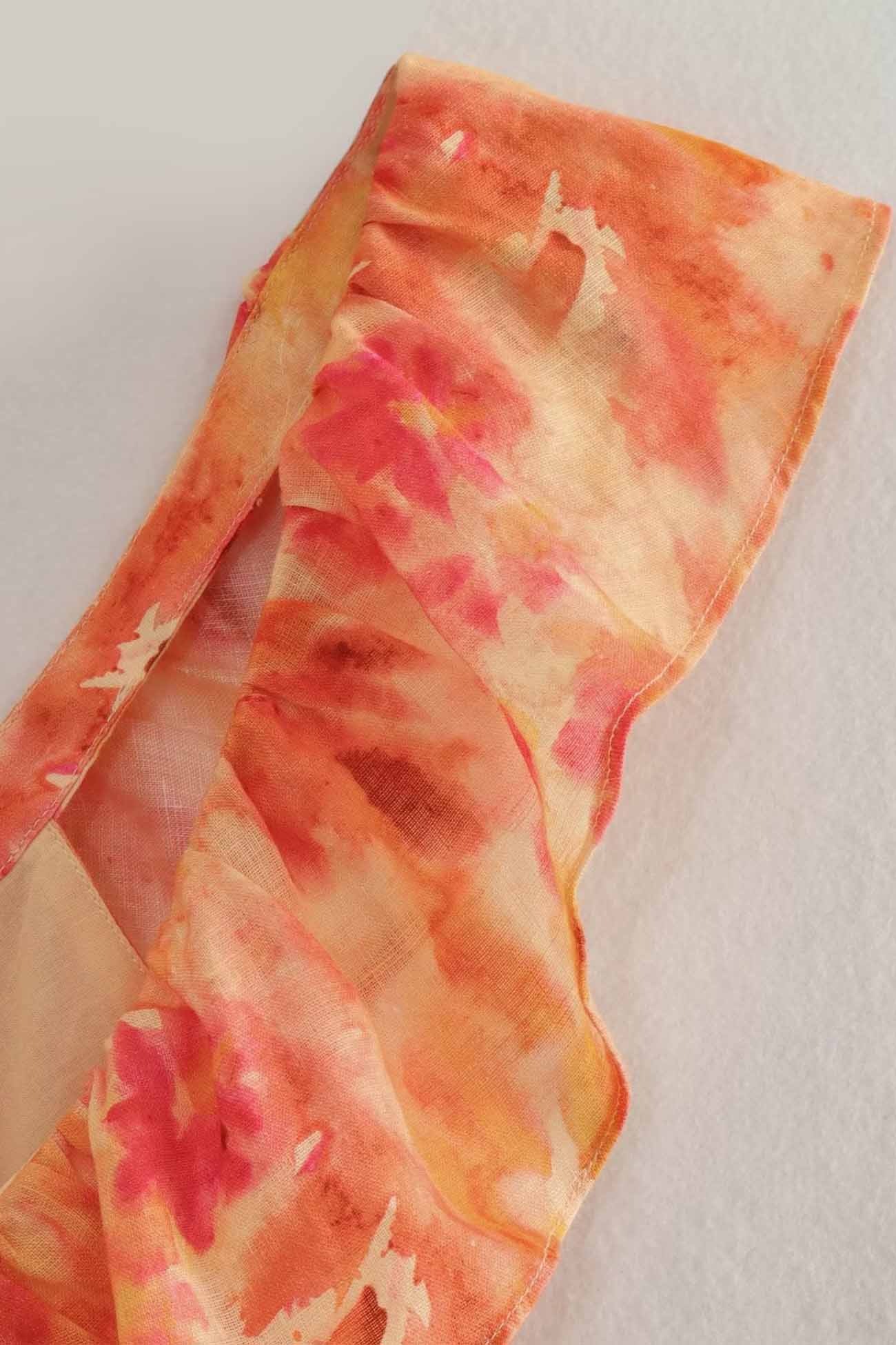 Letnia sukienka damska Eris – sukienka z falbanami, sznurowaniem, wycięciami i kwiatowym nadrukiem