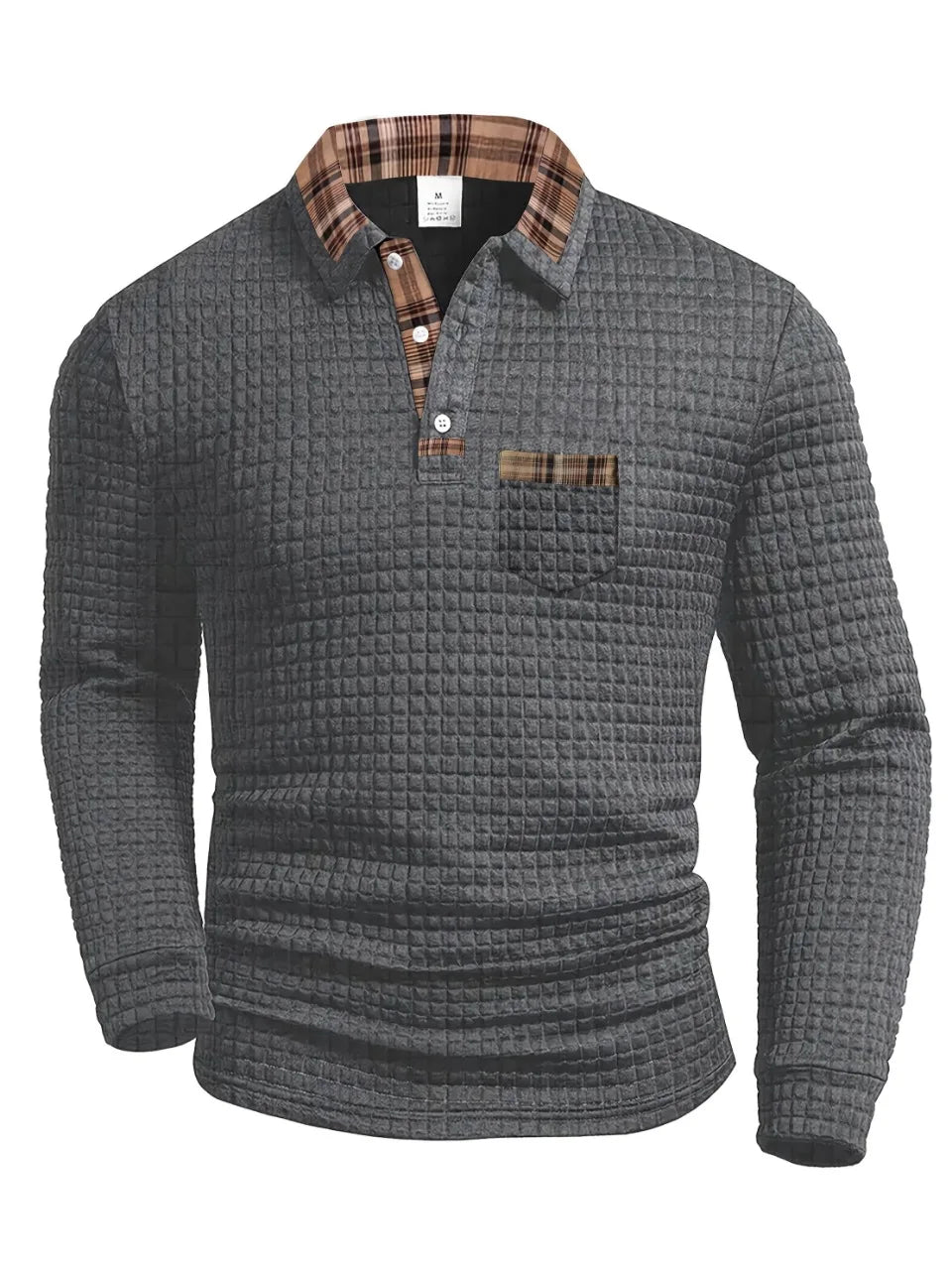 Jack Polo Hombre Dumont Lyon – Motivo a Cuadros Elegante, Mangas Largas y Estilo Refinado