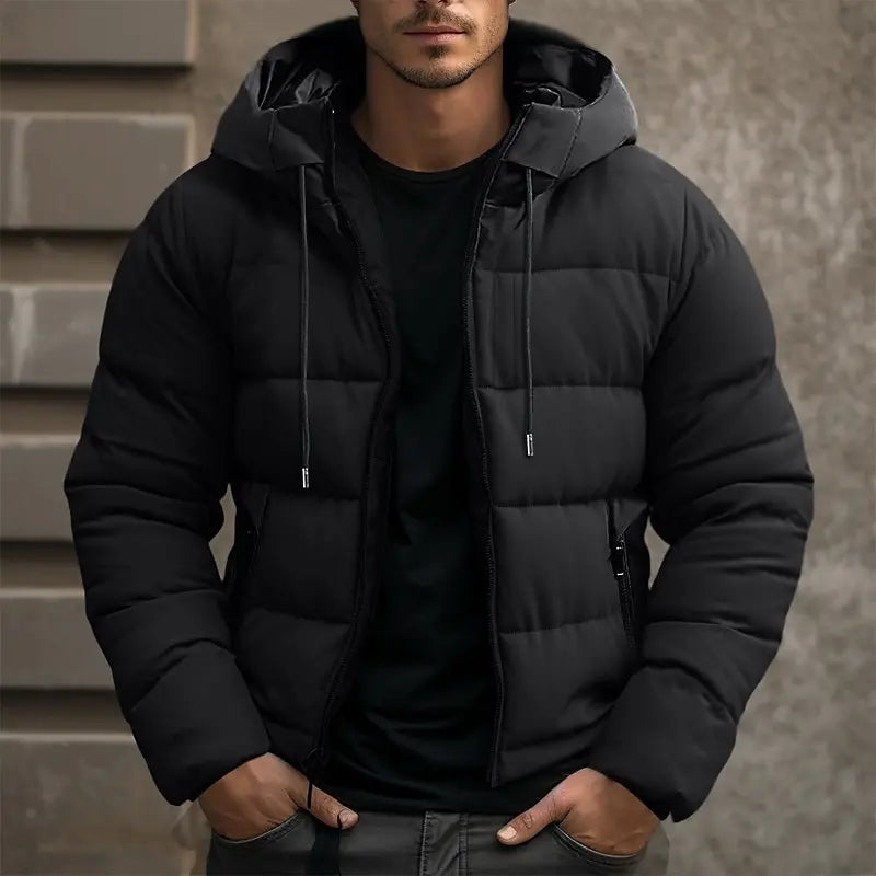 Allan Winterjacke für Herren – Warm, dick mit Kapuze & Praktischem Reißverschluss