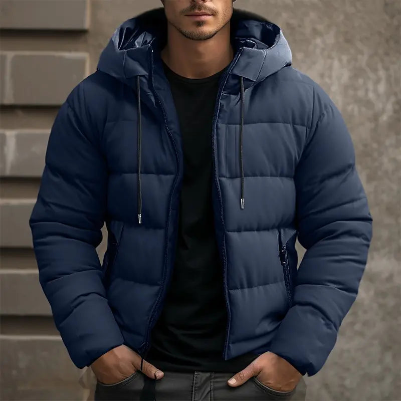 Allan Winterjacke für Herren – Warm, dick mit Kapuze & Praktischem Reißverschluss
