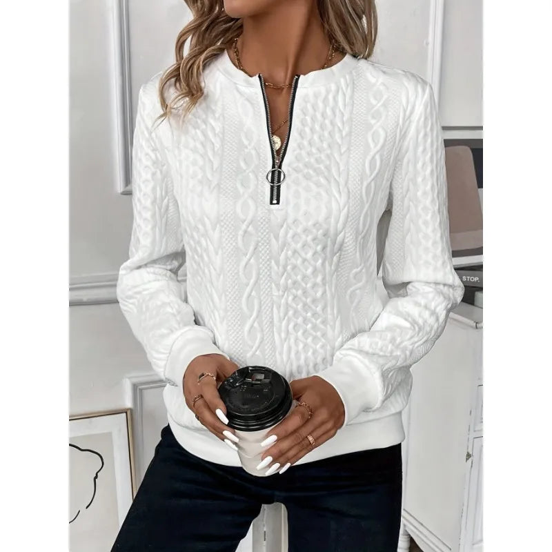 Margaux Felpa Donna Inverno – Maglione Con Cerniera Confortevole in Maglia con Design Elegante
