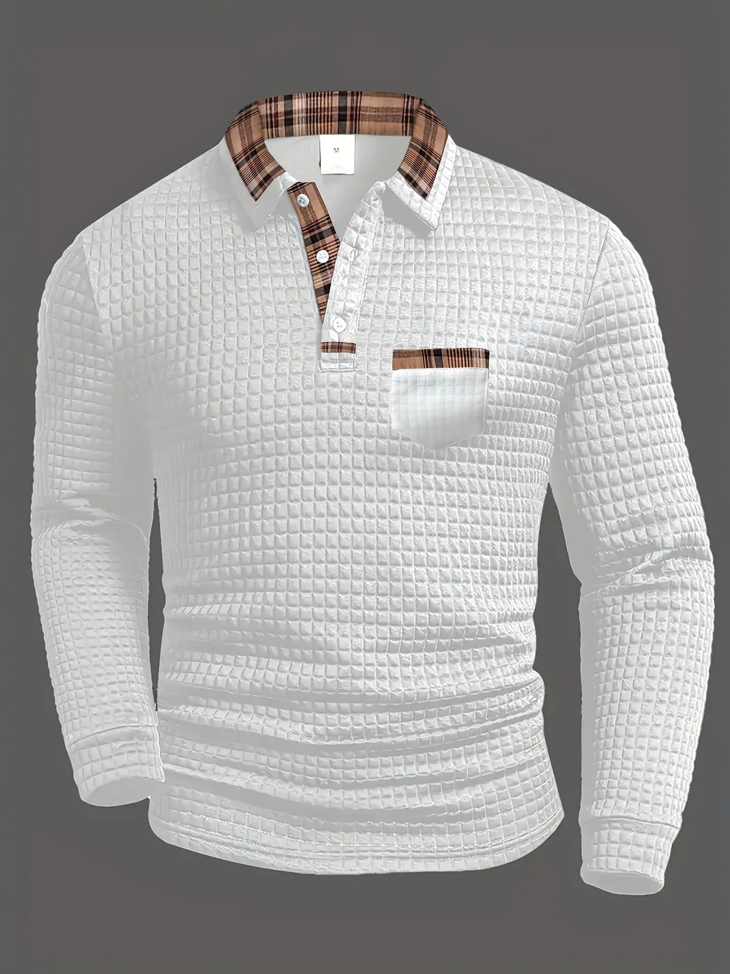 Jack Polo Hombre Dumont Lyon – Motivo a Cuadros Elegante, Mangas Largas y Estilo Refinado