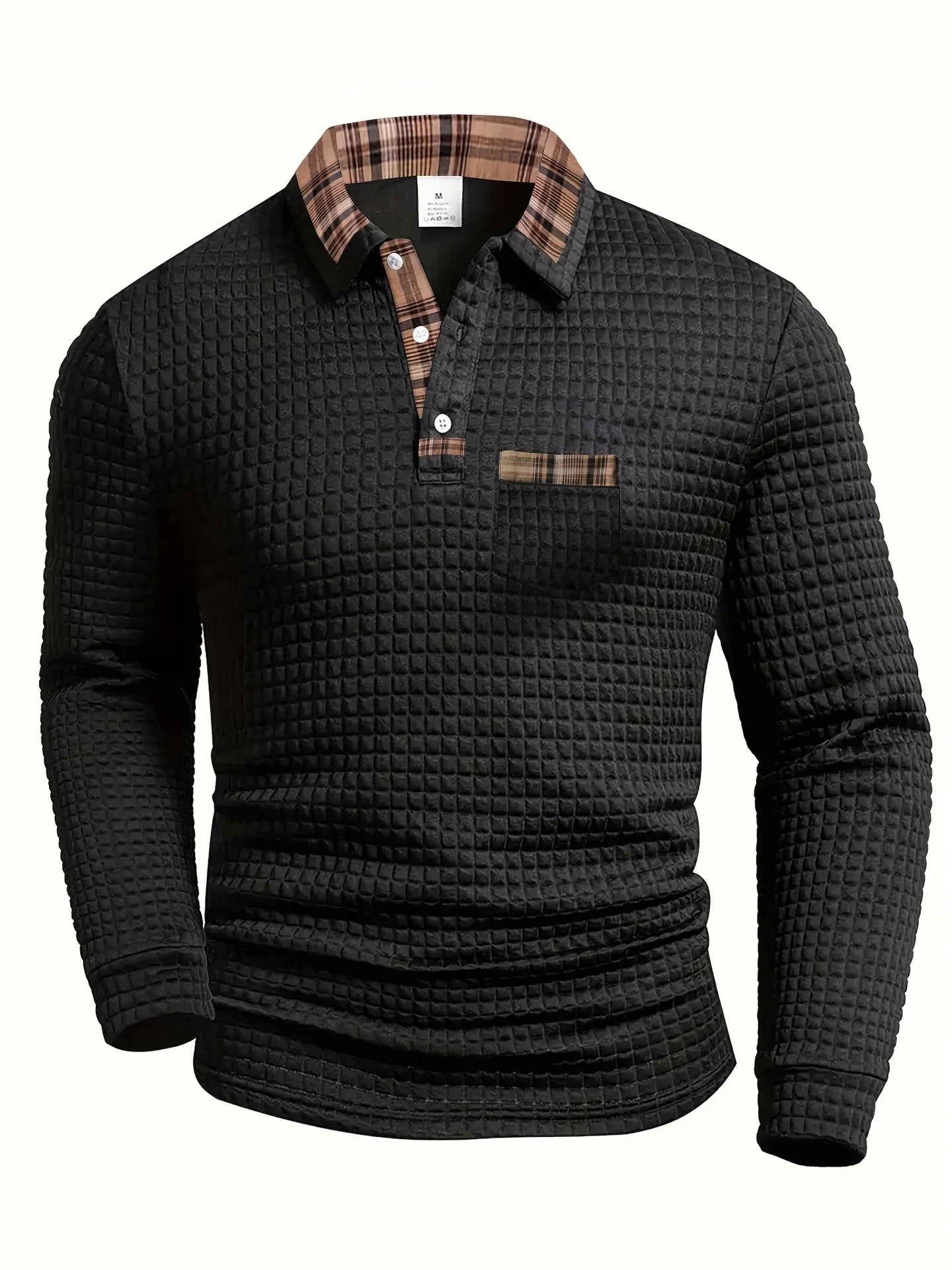 Jack Polo Hombre Dumont Lyon – Motivo a Cuadros Elegante, Mangas Largas y Estilo Refinado