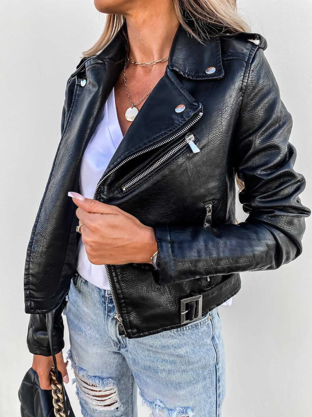 Maxine Damen-Jacke – Elegante & zeitlose Lederjacke im schicken, modernen Stil