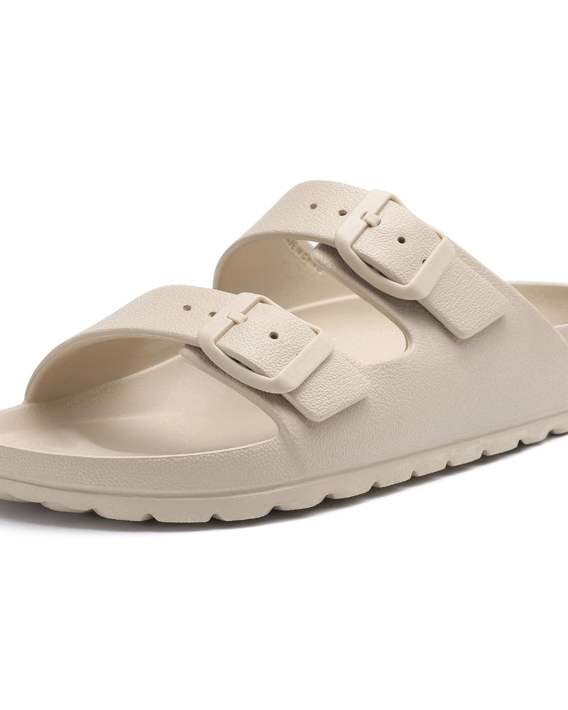 Nayra Women's Sandals – Ultra-Light EVA Slides with Double Buckle & Arch Support