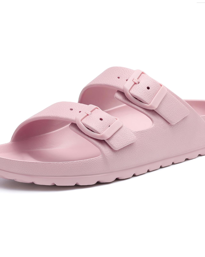 Nayra Women's Sandals – Ultra-Light EVA Slides with Double Buckle & Arch Support