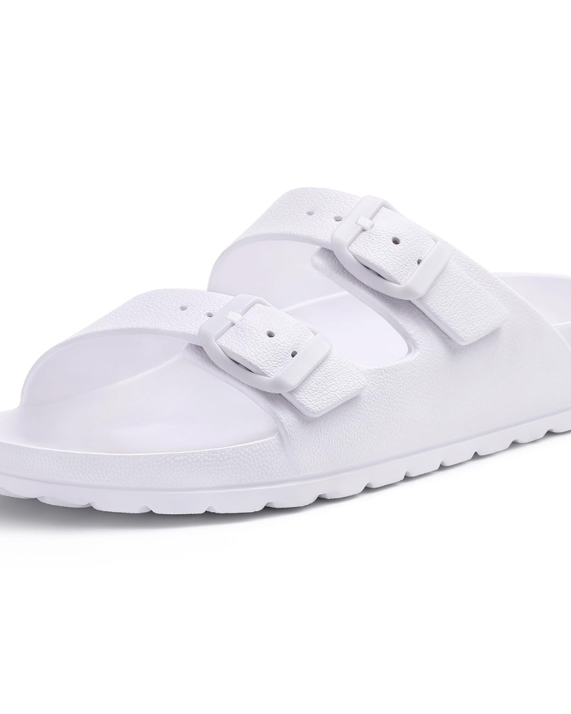 Nayra Women's Sandals – Ultra-Light EVA Slides with Double Buckle & Arch Support