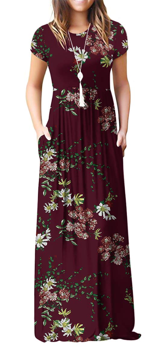 Rochie maxi Bridget pentru femei – guler rotund uni, croială fluidă și talie înaltă cu buzunare de vară