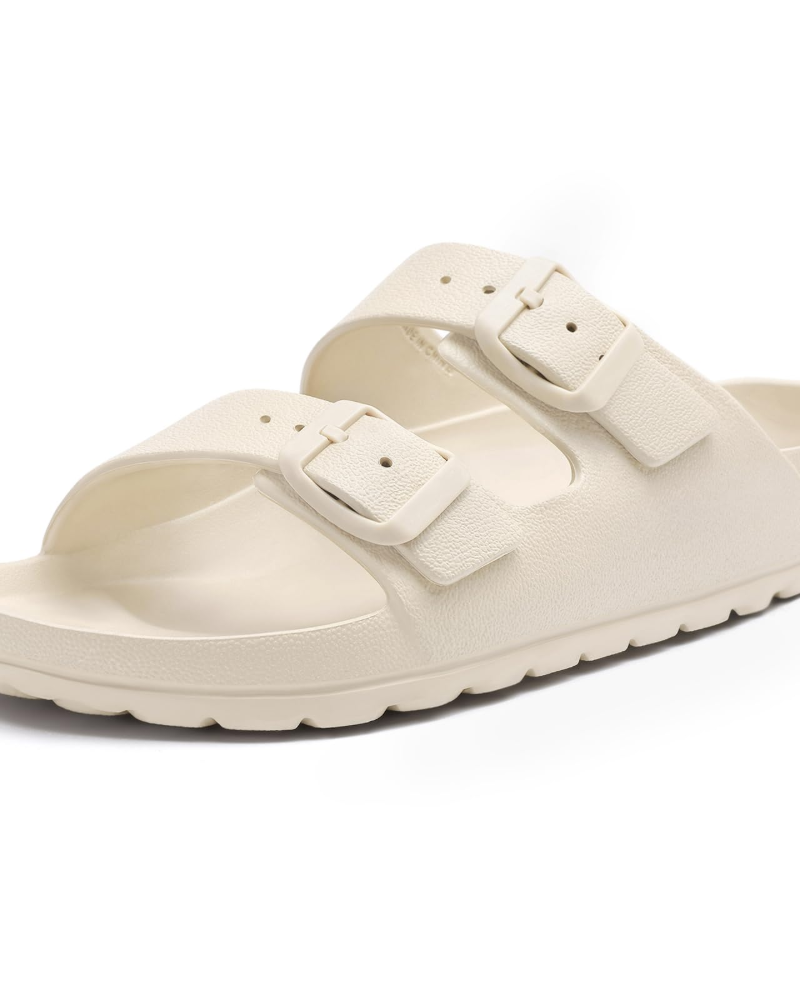 Nayra Women's Sandals – Ultra-Light EVA Slides with Double Buckle & Arch Support
