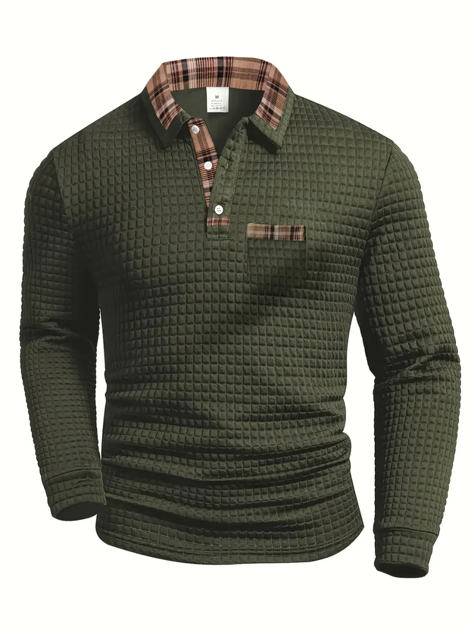 Jack Polo Hombre Dumont Lyon – Motivo a Cuadros Elegante, Mangas Largas y Estilo Refinado