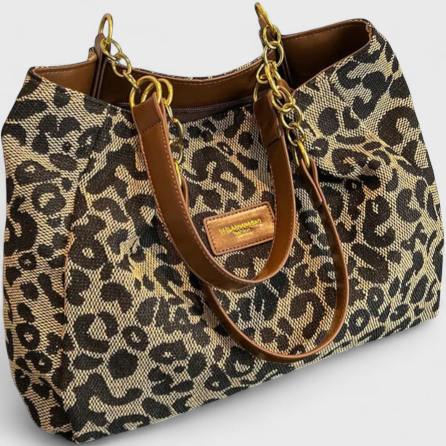 Kailany plátená nákupná taška pre ženy – veľký formát leopard s rukoväťami a nastaviteľným popruhom