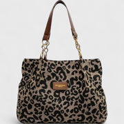 Saco de Compras Kailany Mulher em Tela – Grande Formato Leopardo com Alças & Alça Ajustável