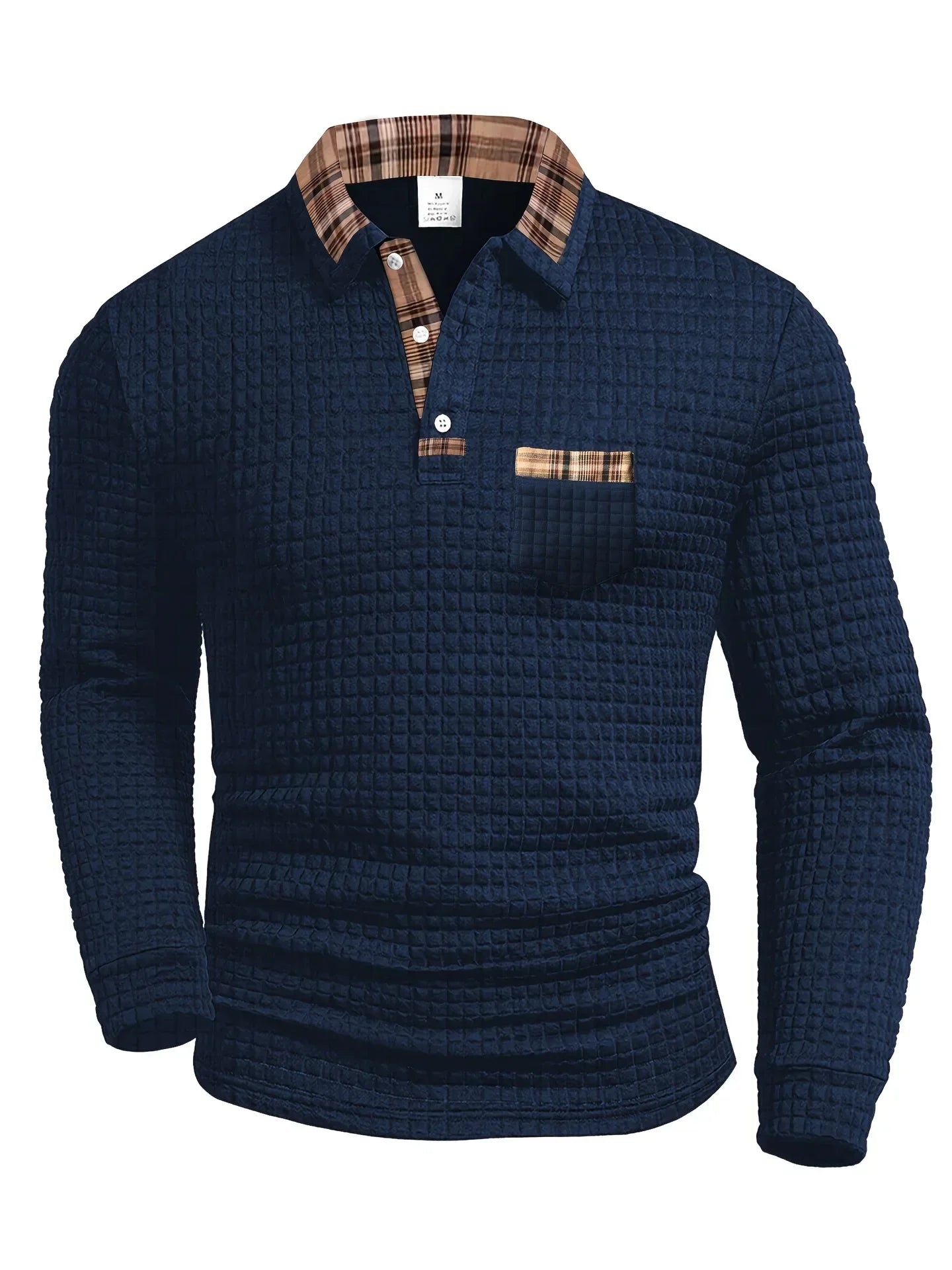 Jack Polo Hombre Dumont Lyon – Motivo a Cuadros Elegante, Mangas Largas y Estilo Refinado