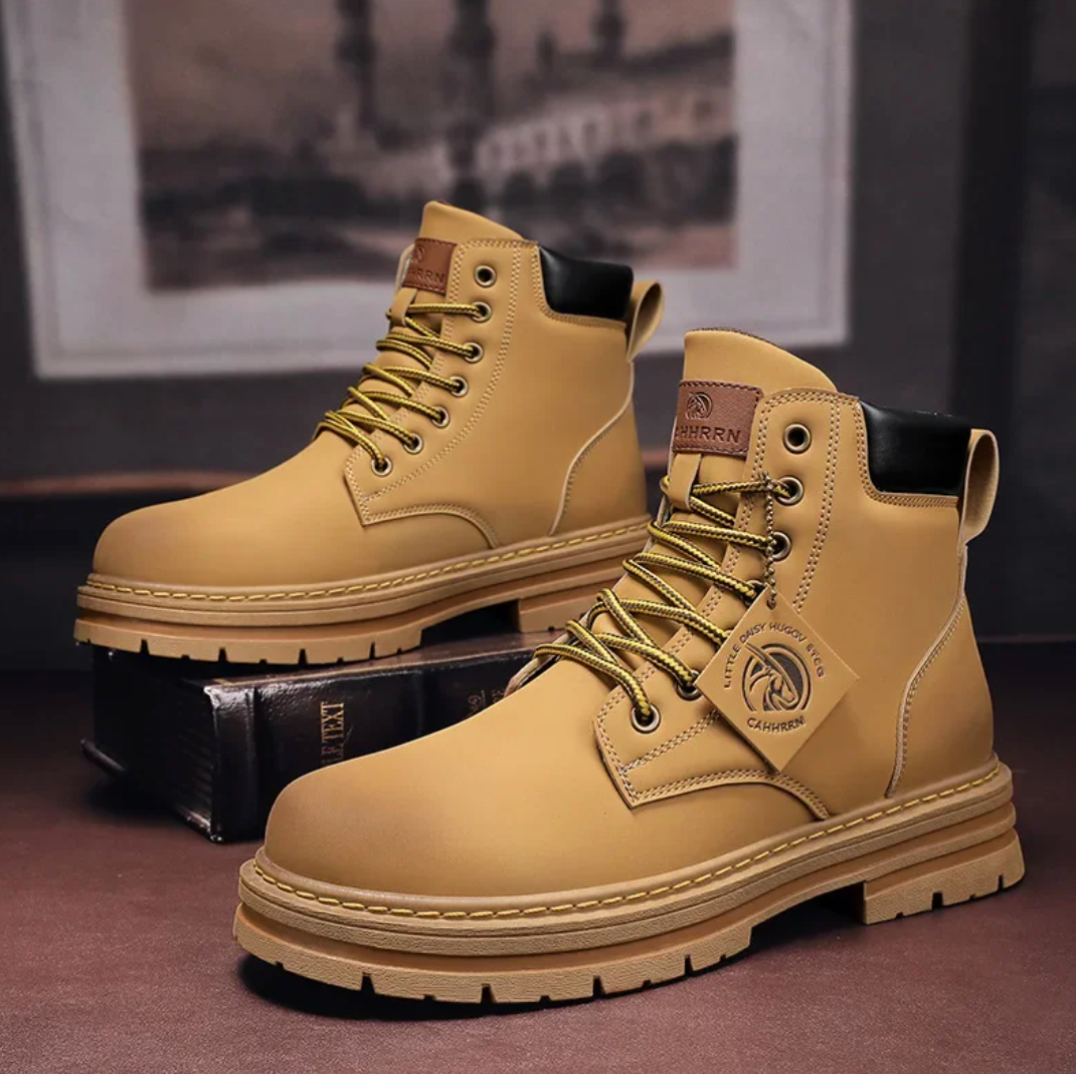 Marlon Bottes à Lacets pour Homme – Chaussures en Cuir Confortables avec Soutien de Voûte Plantaire & Semelle Antidérapante