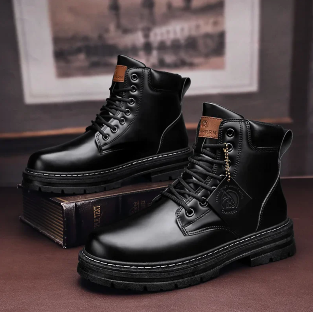 Elmo Herren Schnürstiefel – Robuste Lederschuhe mit Rutschfester Sohle & Premium Komfort