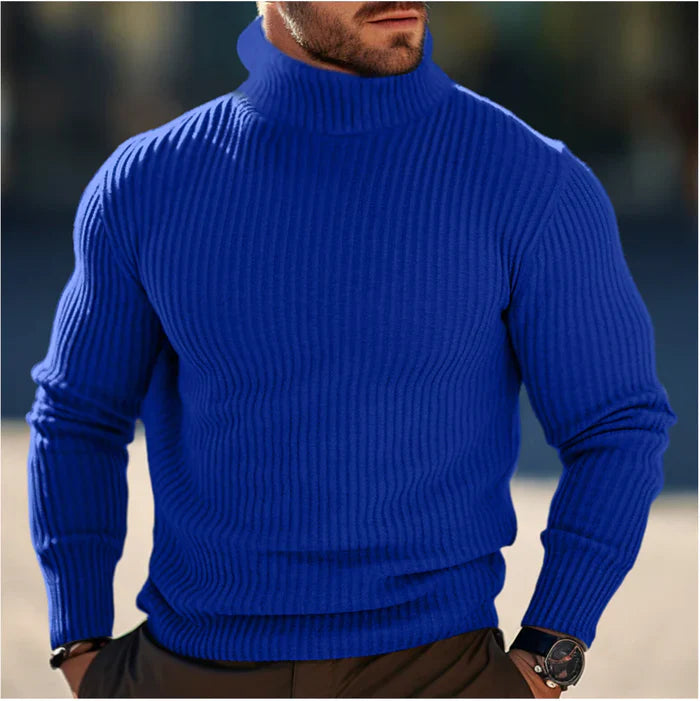 Driego Męski Sweter z Golfem Slim Fit Prążkowany – Ciepła Dzianina i Nowoczesny Styl