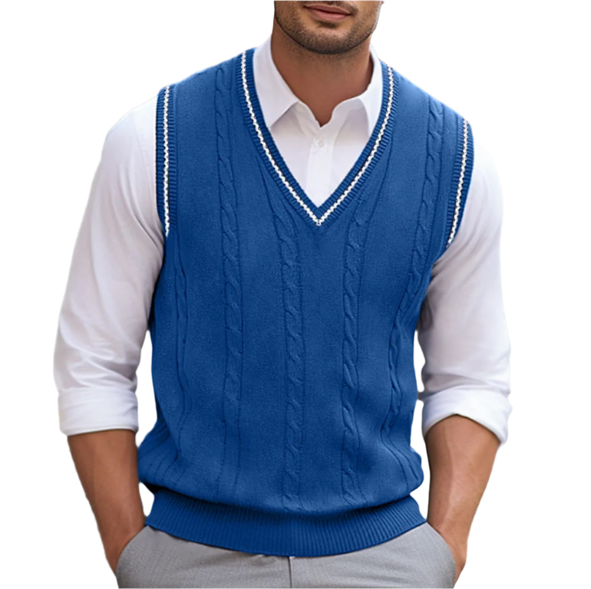 Suéter Kyson para hombre: elegante y cómodo suéter sin mangas con cuello en V, estilo moderno. 