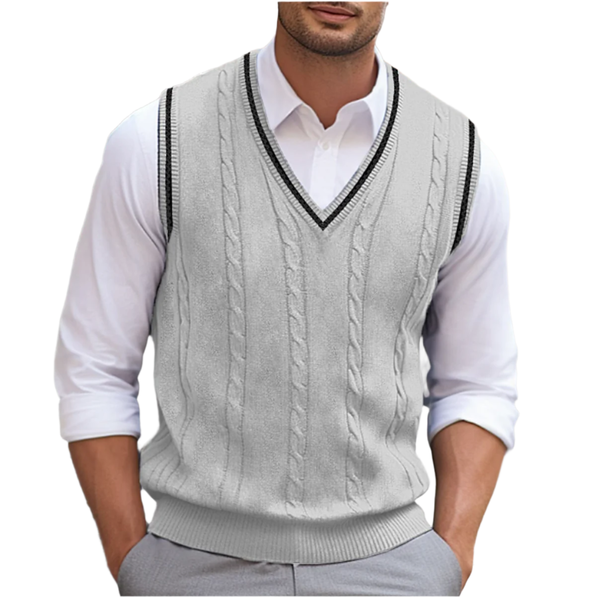 Suéter Kyson para hombre: elegante y cómodo suéter sin mangas con cuello en V, estilo moderno. 