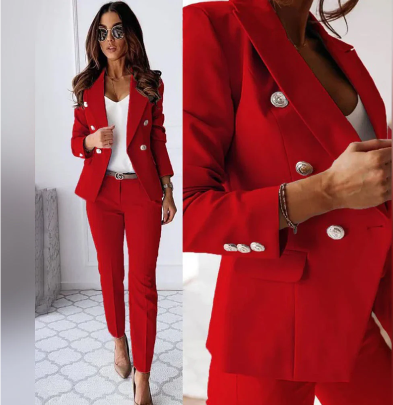 Fato Elisea Mulher – Conjunto de 2 Peças Chic e Elegante para Trajes Profissionais