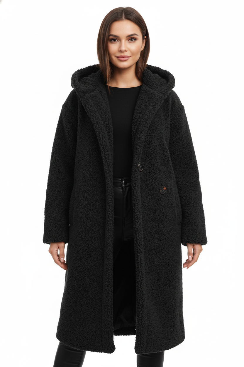 Nelia Teddy Frakke til Kvinder – Blød & Varm Oversize Vest til Elegante Vinterlooks