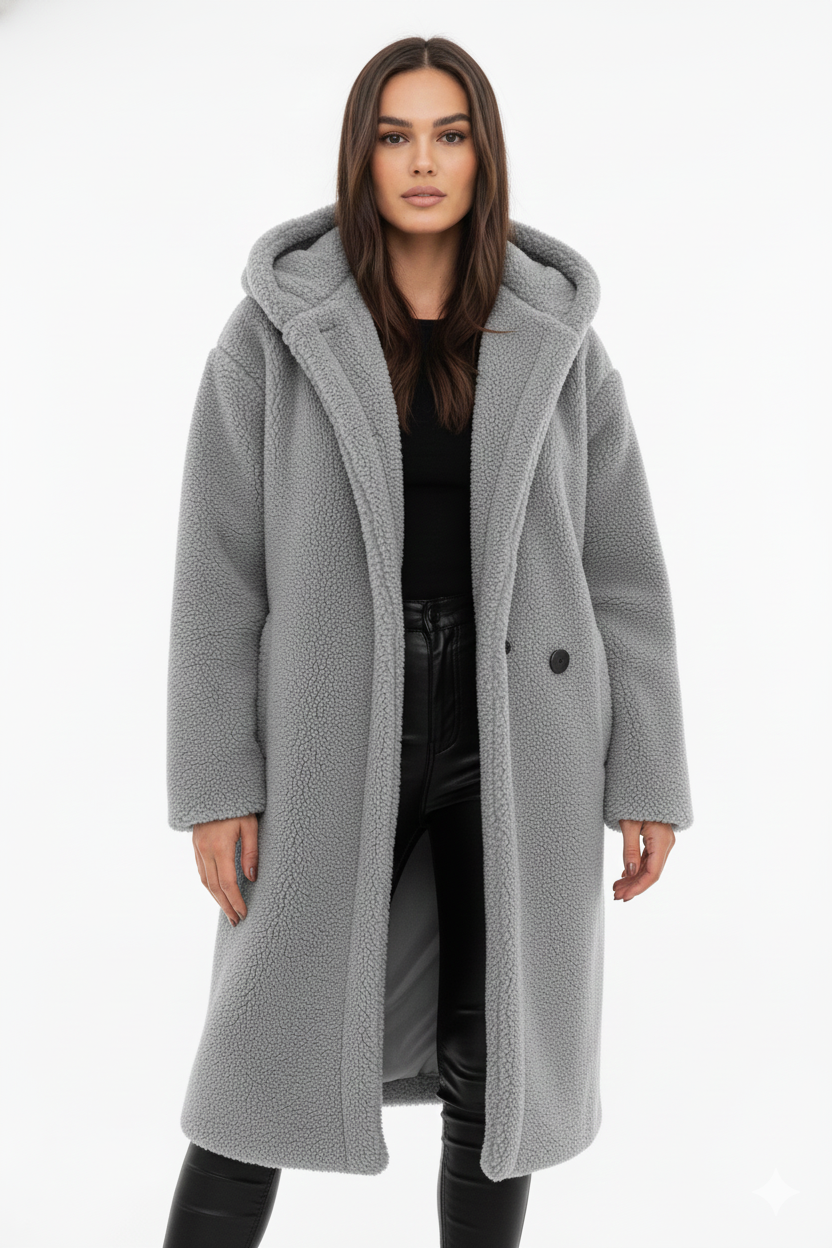 Nelia Teddy Frakke til Kvinder – Blød & Varm Oversize Vest til Elegante Vinterlooks