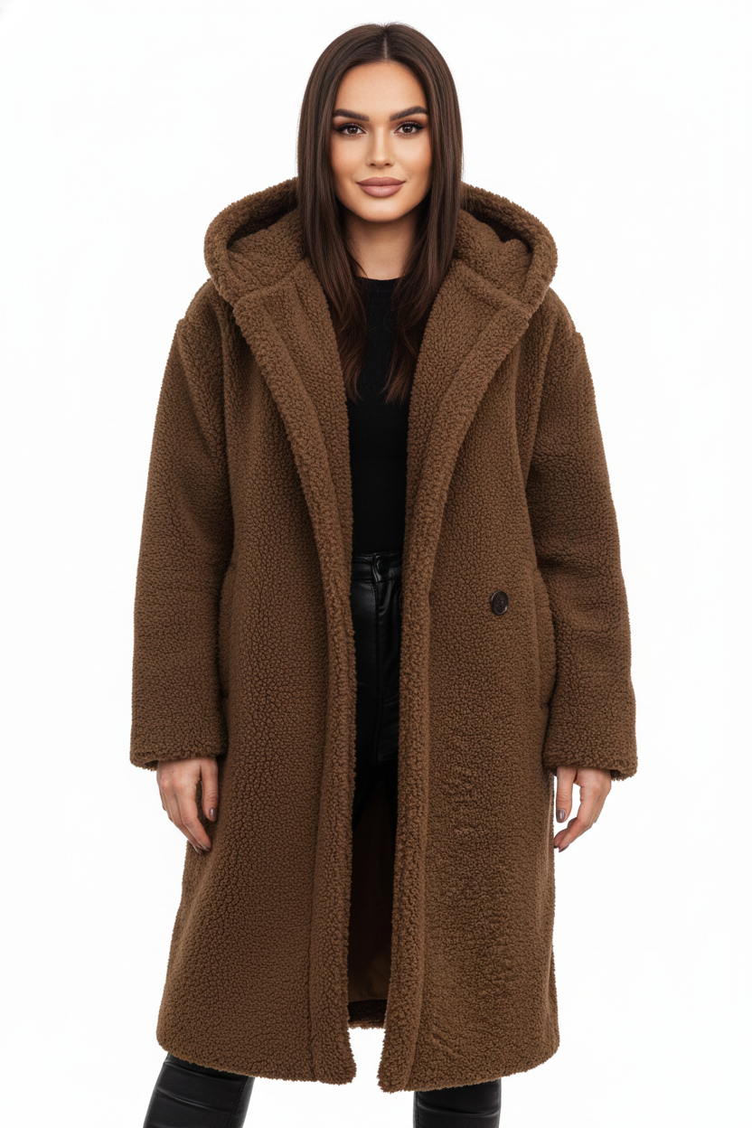 Nelia Teddy Frakke til Kvinder – Blød & Varm Oversize Vest til Elegante Vinterlooks