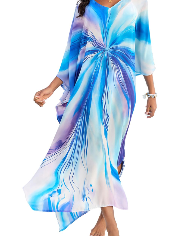 Celestine Kaftan-kjole til kvinder – Let oversized strandkjole i boheme-stil, one size