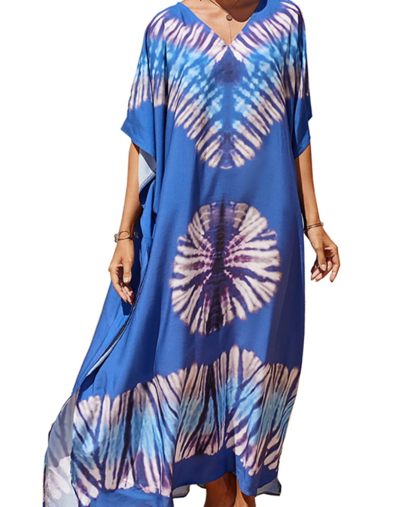 Rochie Kaftan Celestine Boemă pentru Femei – Rochie de Plajă Oversize Ușoară, Mărime Unică