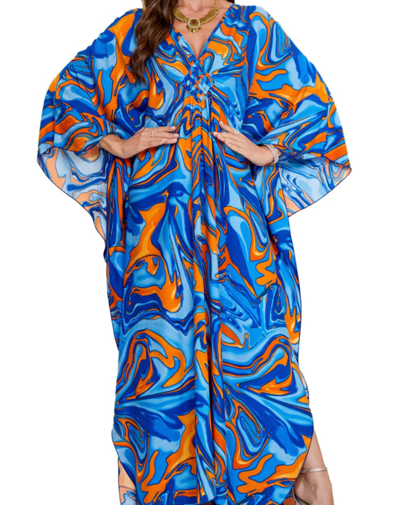 Celestine Kaftan-kjole til kvinder – Let oversized strandkjole i boheme-stil, one size