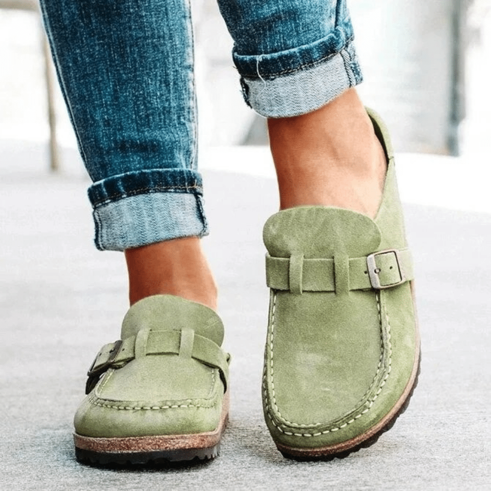 Georgia Sabots damskie komfort – ergonomiczne klapki z paskiem i klamrą do stylu casualowego