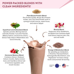 plant based protein filled in glass with clean ingredients 