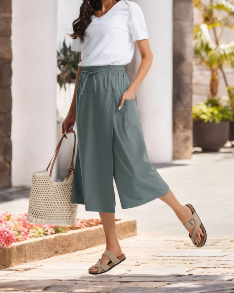 Madison Women's Capri Pants – Lightweight High-Waisted Cropped Pants with Pockets