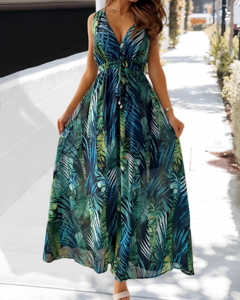 Vestito estivo da donna Molly – floreale bohémien con scollo a V, schiena scoperta e coulisse