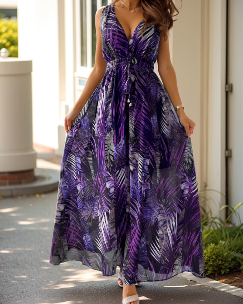 Vestito estivo da donna Molly – floreale bohémien con scollo a V, schiena scoperta e coulisse