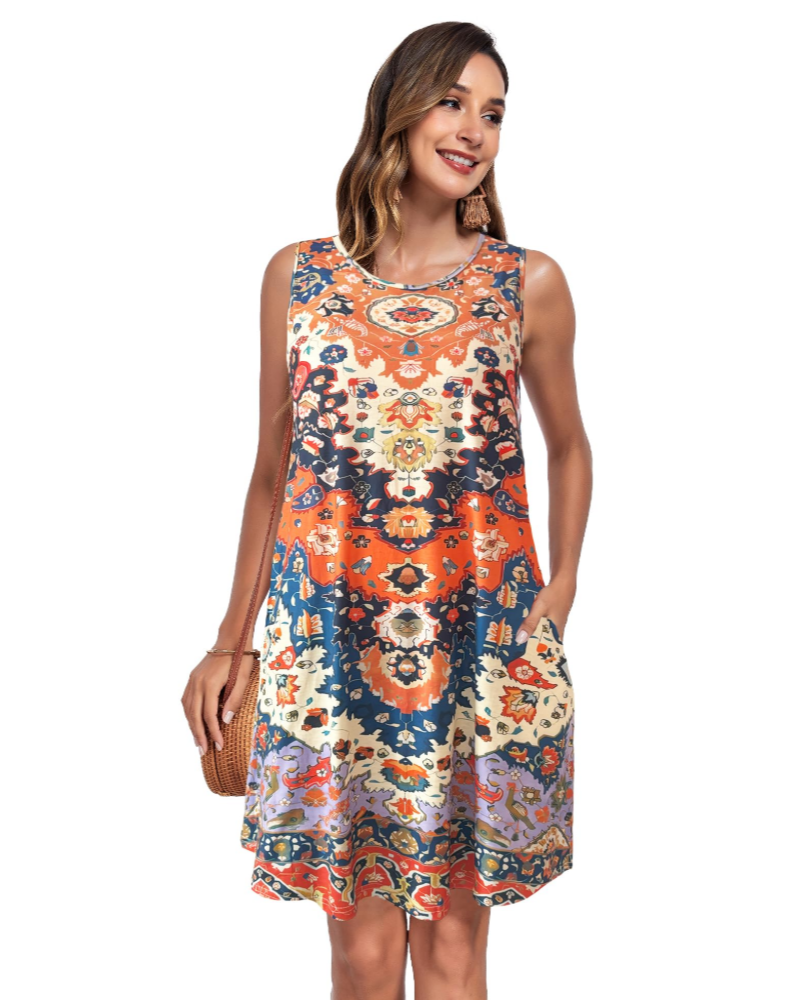 Rochie de vară Ruby pentru femei – croială în A, buzunare și material elastic
