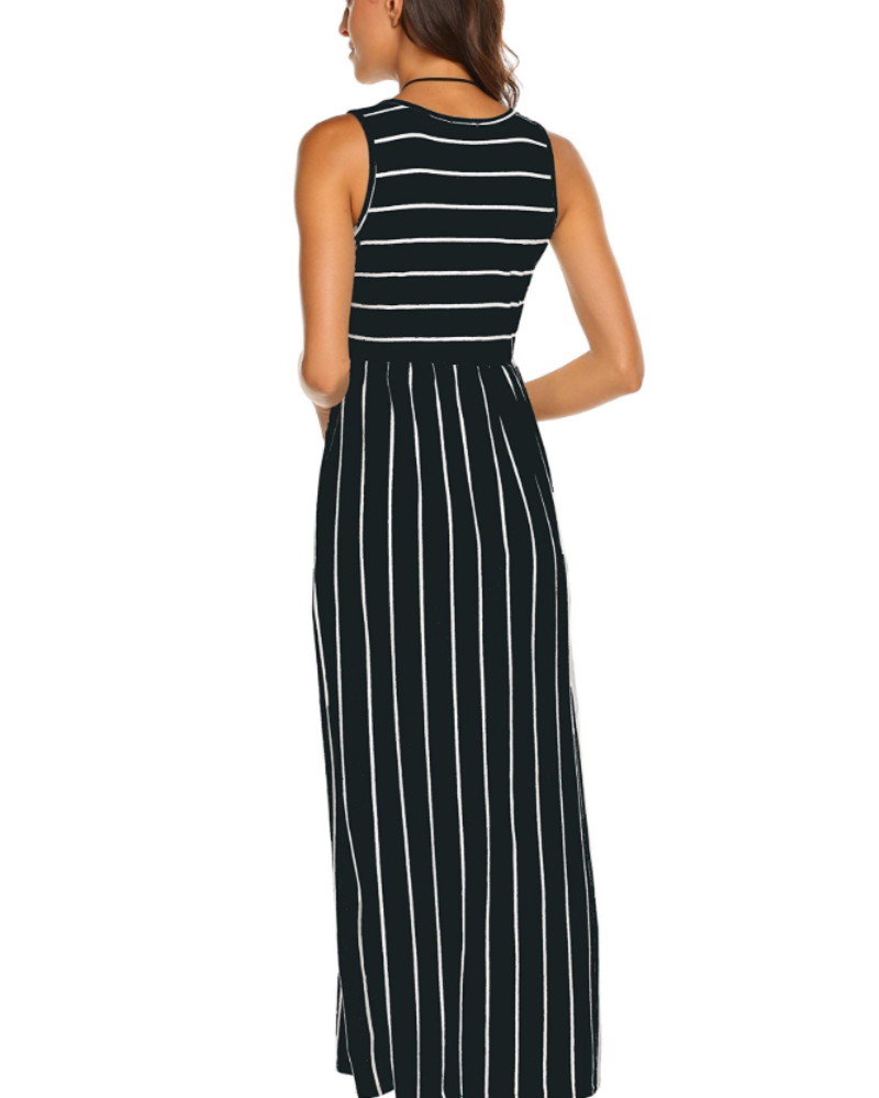 Robe Maxi Lily para Mulher Verão – Top Boémio com Cintura Elástica e Bolsos