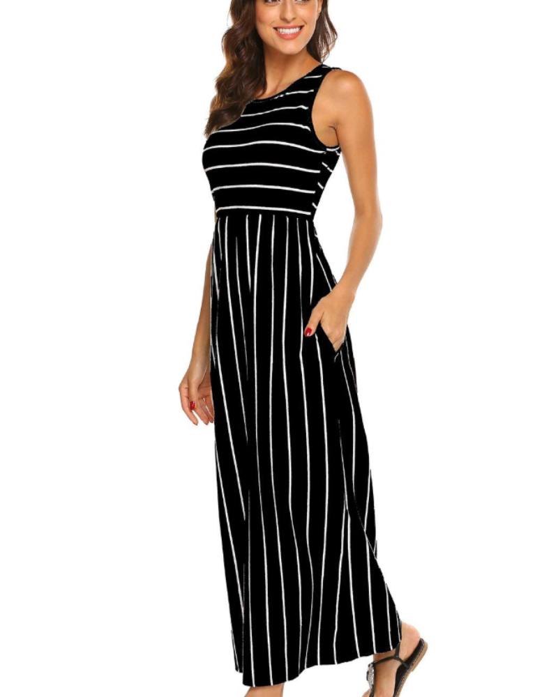 Robe Maxi Lily para Mulher Verão – Top Boémio com Cintura Elástica e Bolsos