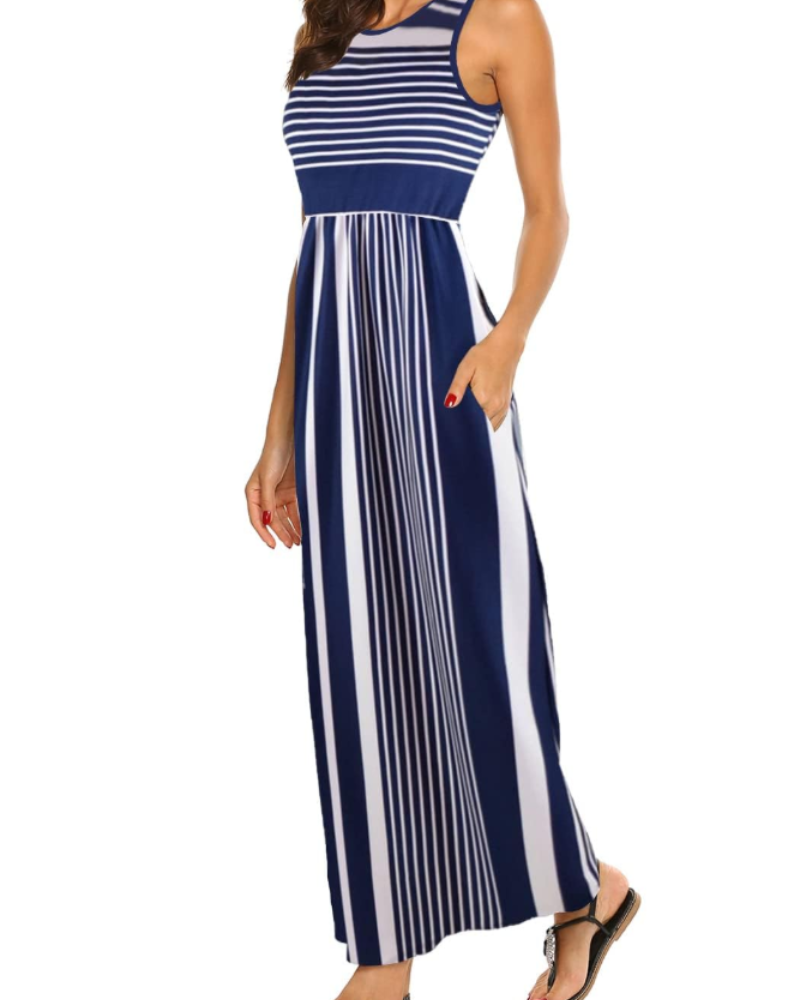 Robe Maxi Lily para Mulher Verão – Top Boémio com Cintura Elástica e Bolsos