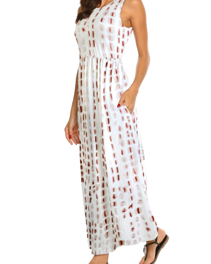 Robe Maxi Lily para Mulher Verão – Top Boémio com Cintura Elástica e Bolsos