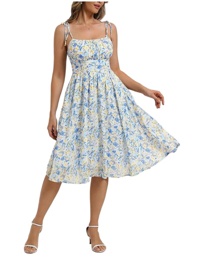 Φόρεμα Valentina Vintage Γυναικείο – Γραμμή Α, Τετράγωνο Λαιμόκοψη με Τσέπες
