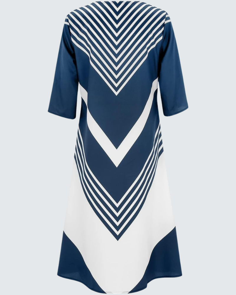 Vestido Midi Floral para Mujer Jerlie – Cuello en V con Botones, Mangas Cortas, Bolsillos Verano