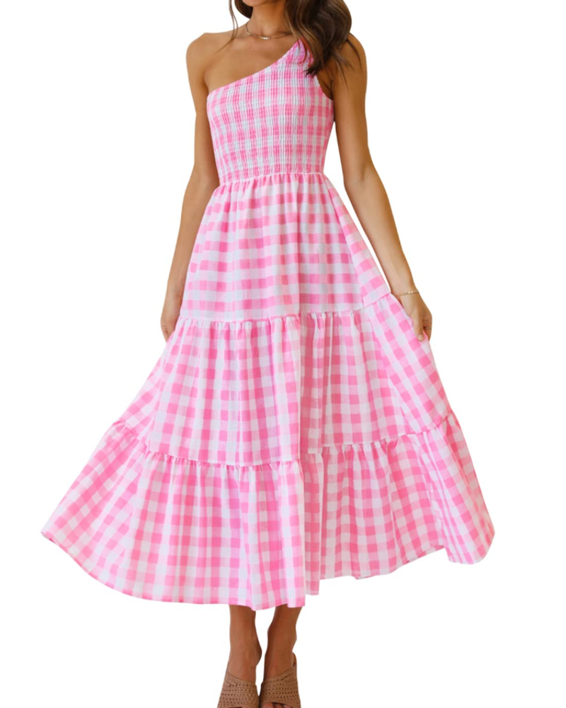 ZsaZsa Maxi Bohemian Dress for Women – One-Shoulder Ruffled Dress, A-Line Cut & Elegant Summer Style