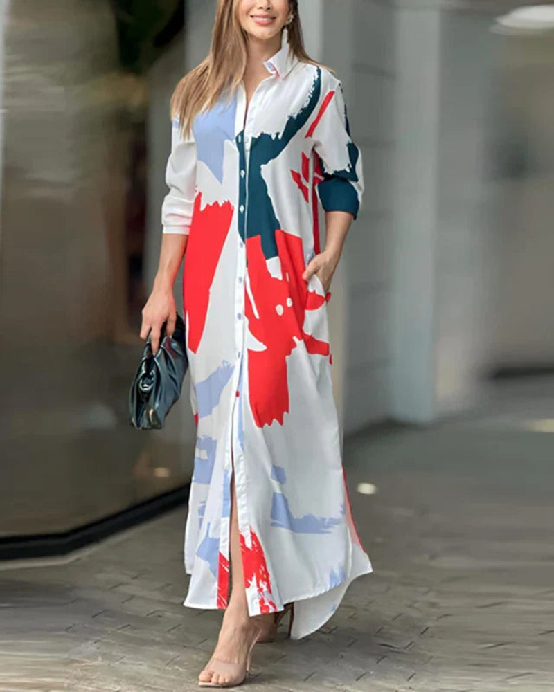 Elora Sukienka Elegancka Damska – Zwiewna Sukienka z Kieszeniami, Uniwersalny Styl i Komfort