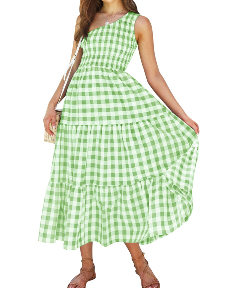 ZsaZsa Maxi Bohemian Dress for Women – One-Shoulder Ruffled Dress, A-Line Cut & Elegant Summer Style